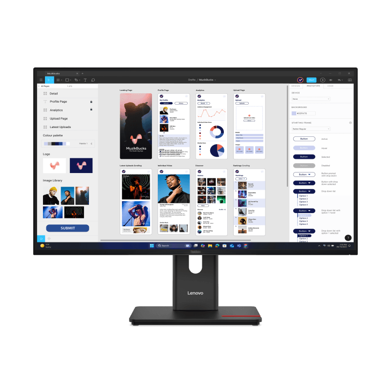 Monitor Lenovo ThinkVision T32UD-40 | 31.5" 4K UHD 3840×2160 | IPS | PN: 64B0GAT1EU