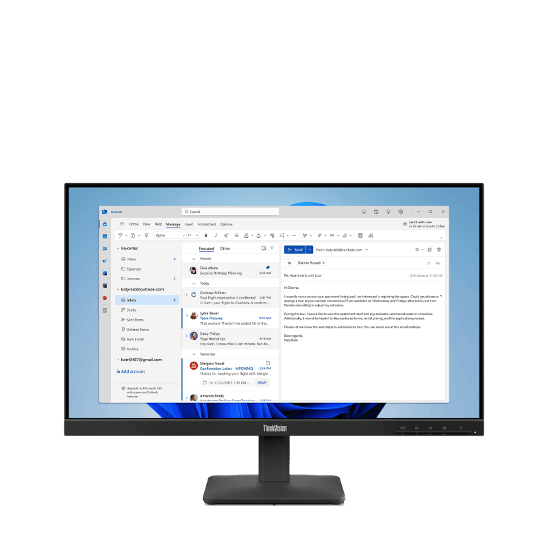 Monitor Lenovo ThinkVision S24-4e | 23.8" FHD 1920×1080 | IPS | PN: 64B5KAT1EU