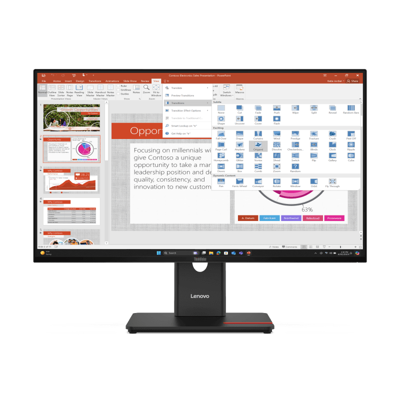 Monitor Lenovo ThinkVision T27-40 | 27" FHD 1920×1080 | IPS | PN: 64A5MAT6EU